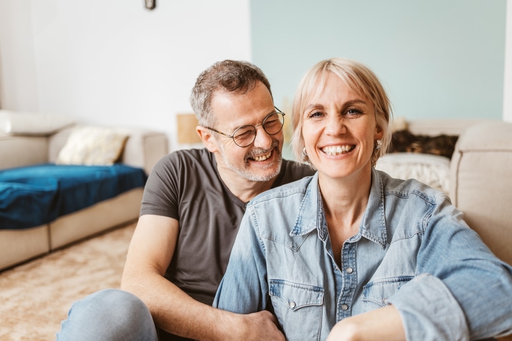 Romantic middle age couple enjoying weekend getaway from Washington DC