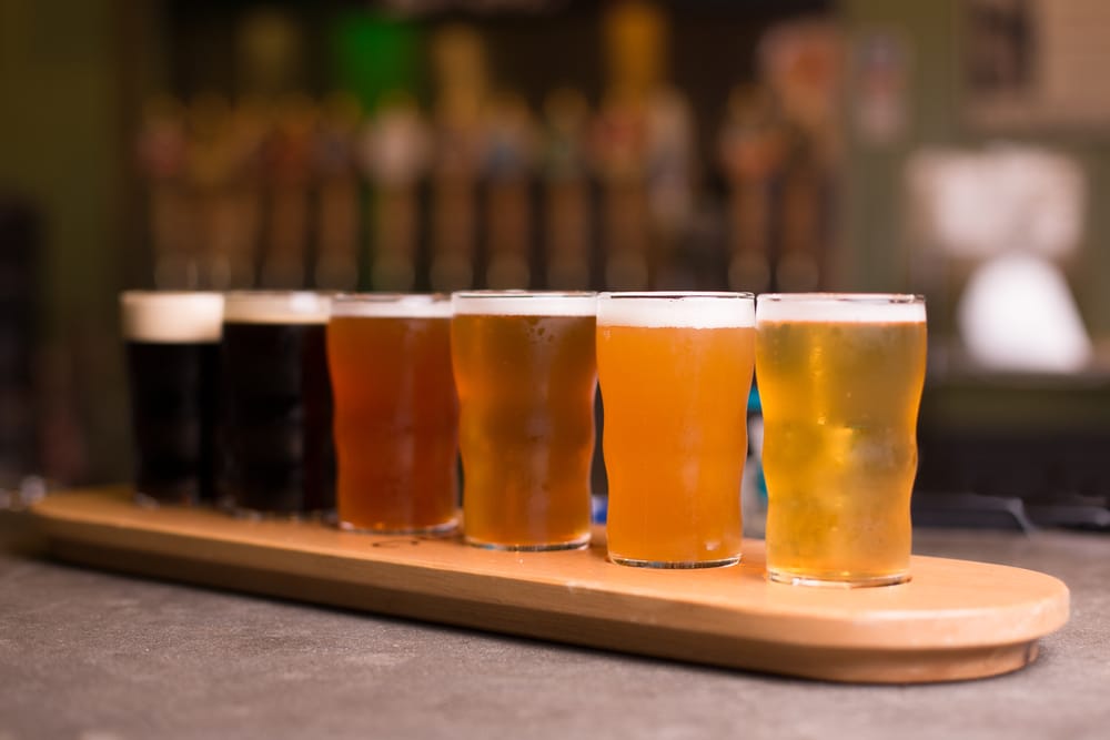 Beer flight at one of the breweries on the Eastern Shore of Maryland